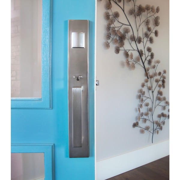 Sure-Loc Vail Front Door Handleset with Nickel Interior Lever