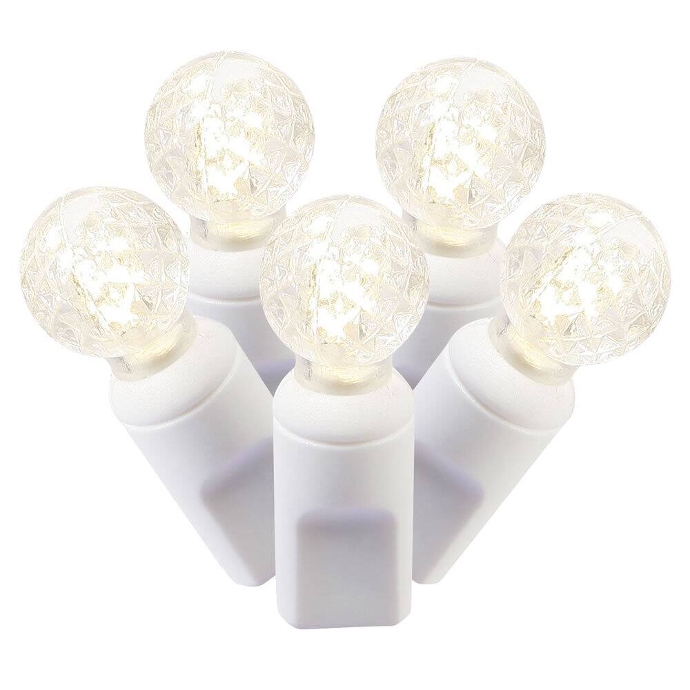 100-light LED Warm White/ White Wire G12 EC 4-inch x 34-foot