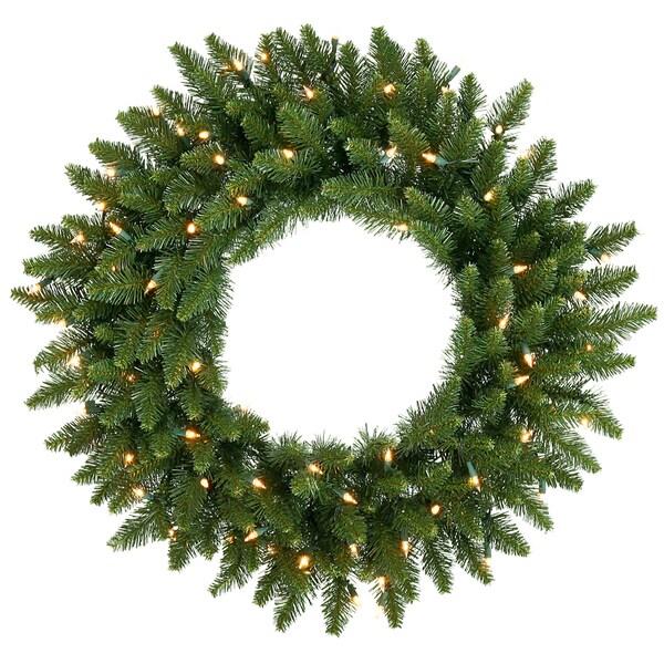 30 inch Camdon Fir Wreath Dura Lit with 50 Clear Lights   16785982