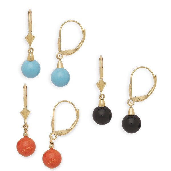 14k Gemstone Leverback Earrings On Free Shipping Today 14k Gemstone Leverback Earrings