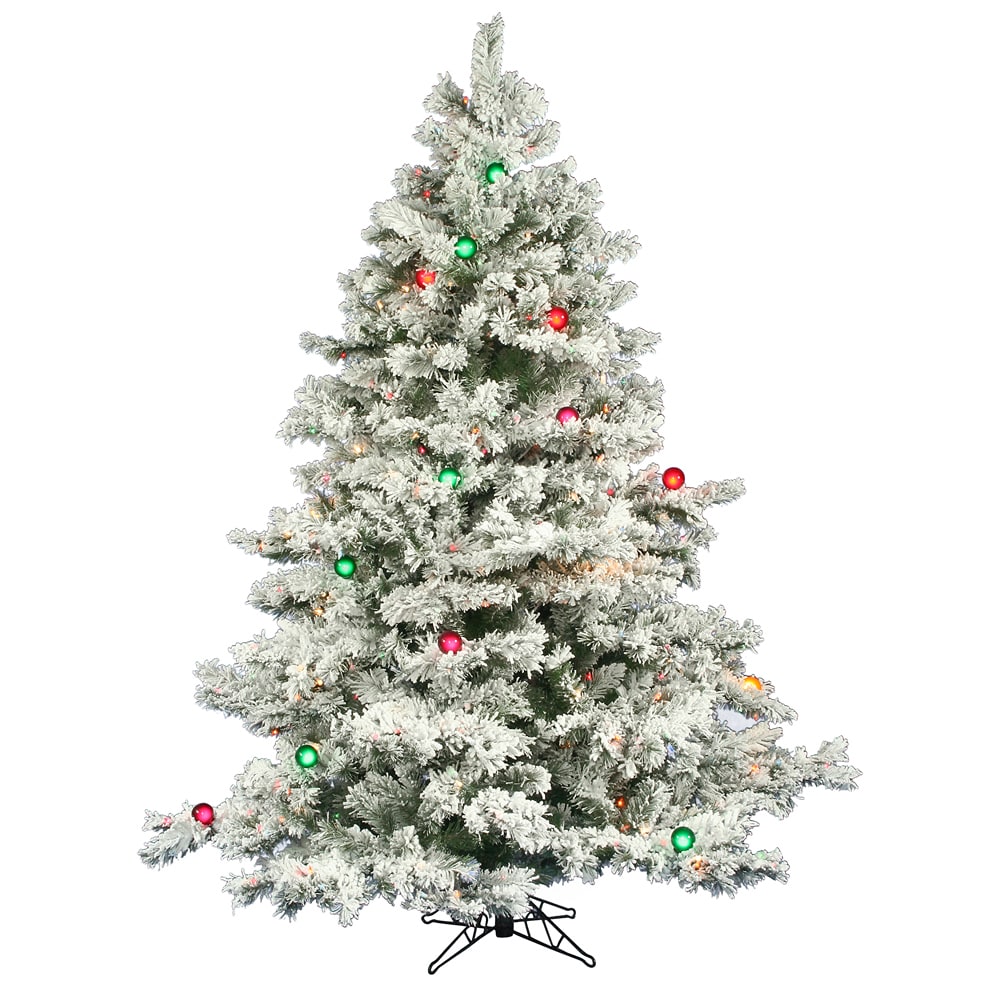  GOFLAME 7.5ft Snow Flocked Artificial Christmas Tree, Pre-lit  Pine Tree w/ 9 Lighting Modes, 693 PVC Branch Tips & 300 Remote-Controlled  Multi-Color LED Lights, Holiday Festival Decoration Tree : Home 