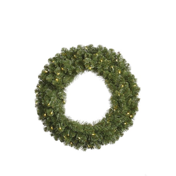 48" Pre-Lit Grand Teton Commercial Artificial Christmas Wreath Clear Dura Lights