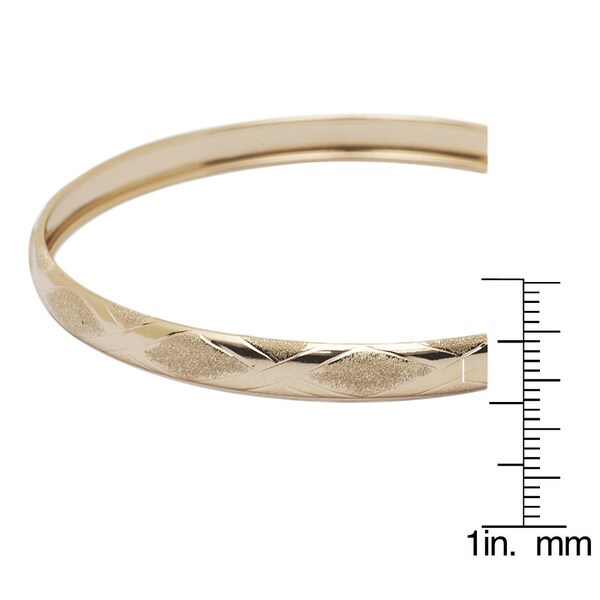 10K White Gold bracelet Bangle 7 in 4.25 mm Polished