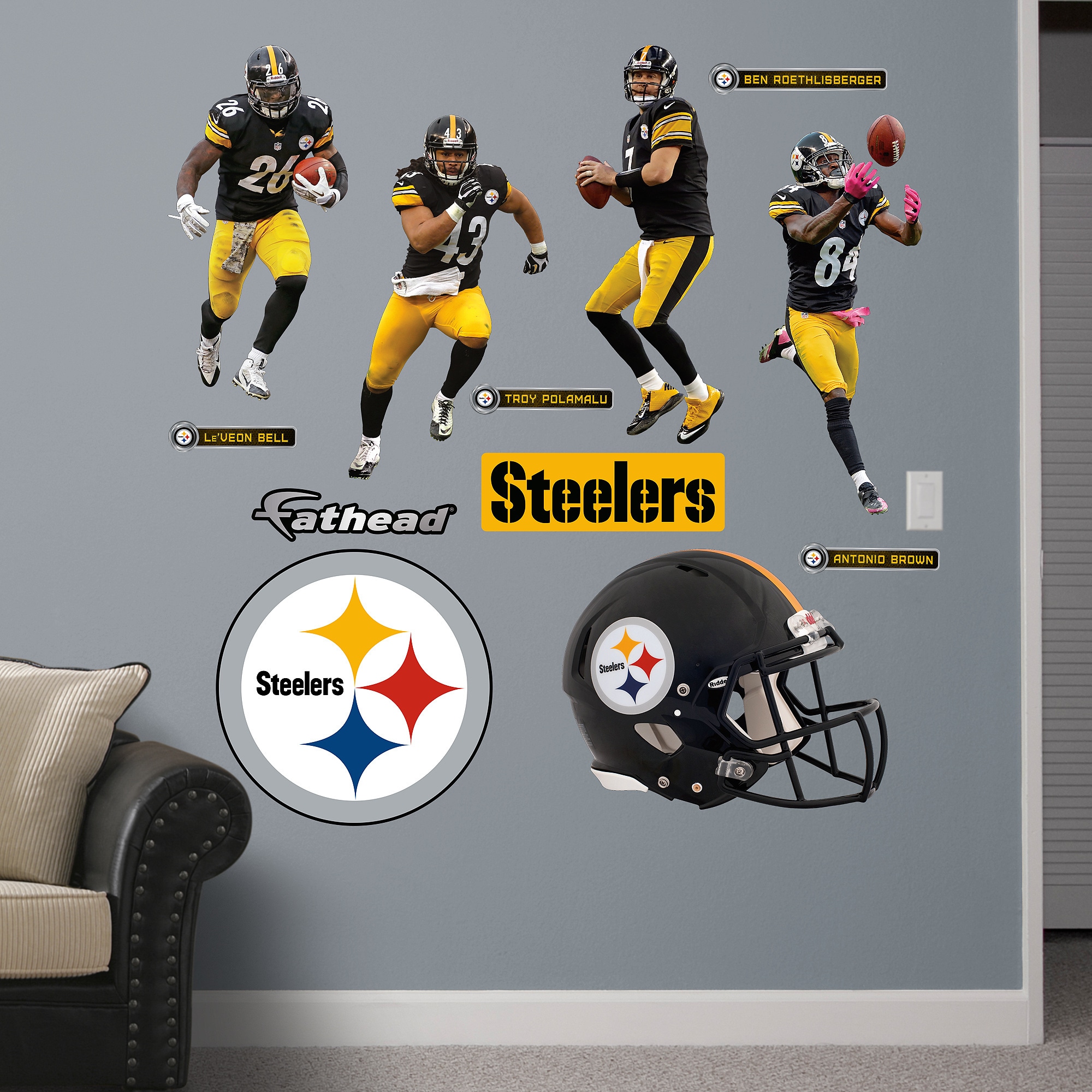 Pittsburgh Steelers Team Logo Fathead Wall Sticker 