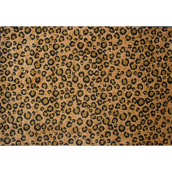 Shop Leopard Print Brown Area Rug - 5' x 7'3 - On Sale - Free Shipping