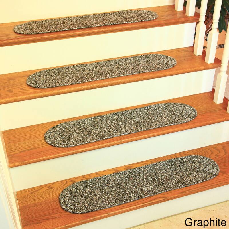 Rhody Rug Sandi Indoor/Outdoor Braided Rug - 8 in x 28 in - Graphite