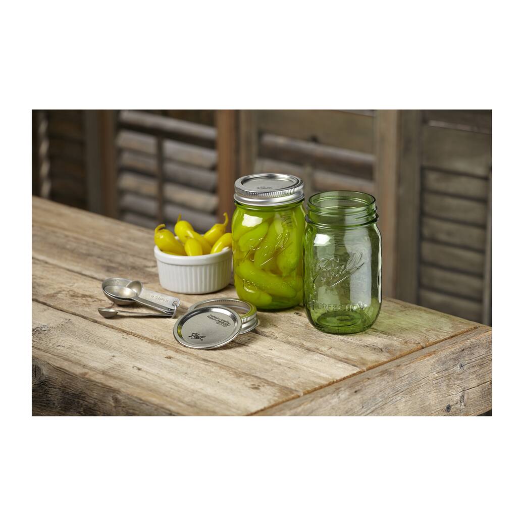 Ball Heritage Collection Green Pint Mason Jars, 12pk