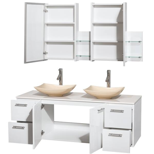 Shop Wyndham Collection Amare 60 Inch Double Vanity In Glossy