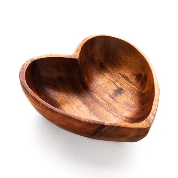 Shop Handmade Sustainably Harvested Acacia Wood Heart Shaped Bowl