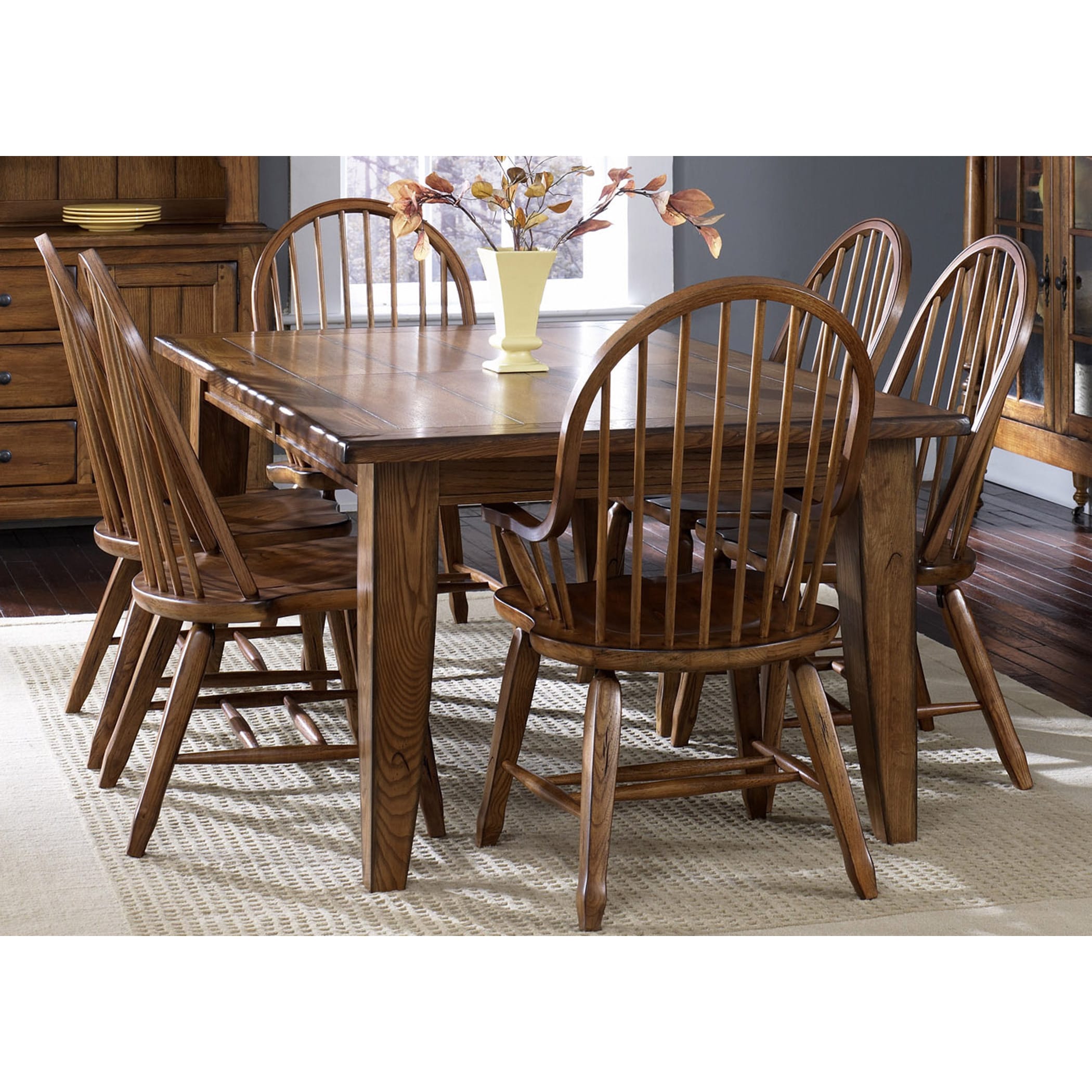 Treasures Rustic Oak 7piece Dining Set Oak 7Piece Sets 646263965061 eBay