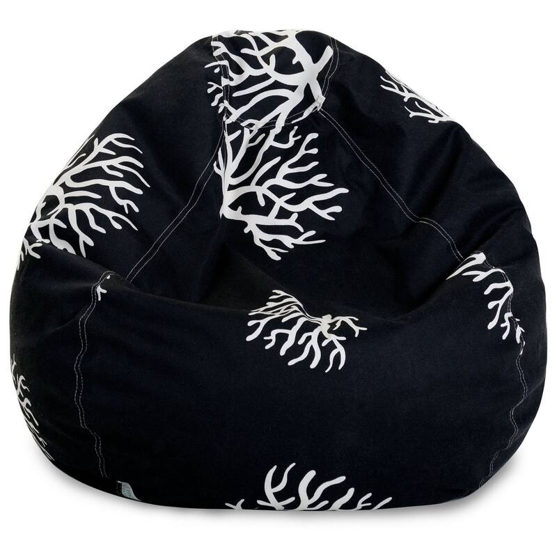 Majestic Home Goods Coral Classic Bean Bag Chair Small/Large - Large - Black