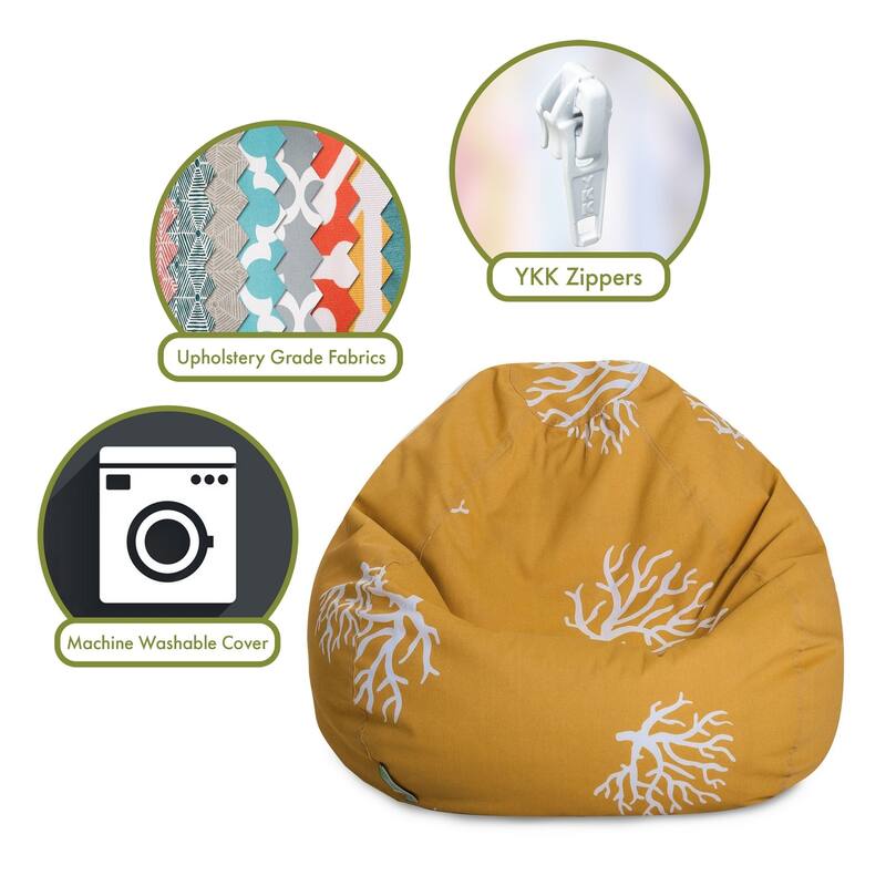 Majestic Home Goods Coral Classic Bean Bag Chair Small/Large