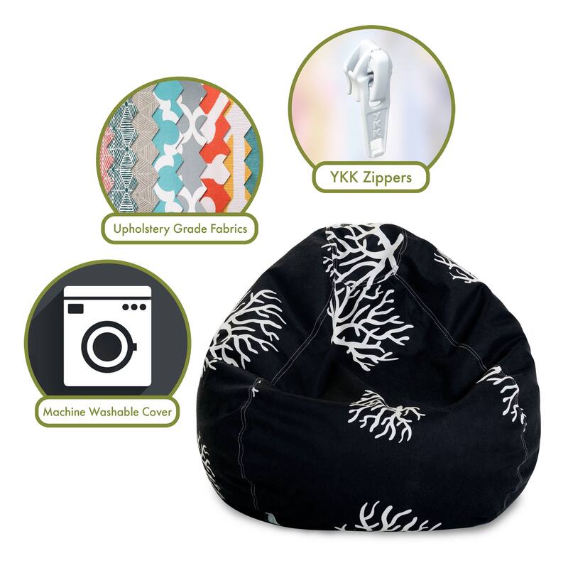 Majestic Home Goods Coral Classic Bean Bag Chair Small/Large