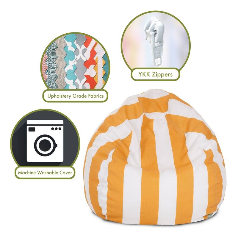 Majestic Home Goods Vertical Stripe Classic Bean Bag Chair Small/Large