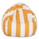 preview thumbnail 1 of 15, Majestic Home Goods Vertical Stripe Classic Bean Bag Chair Small/Large Large - Yellow/Off White