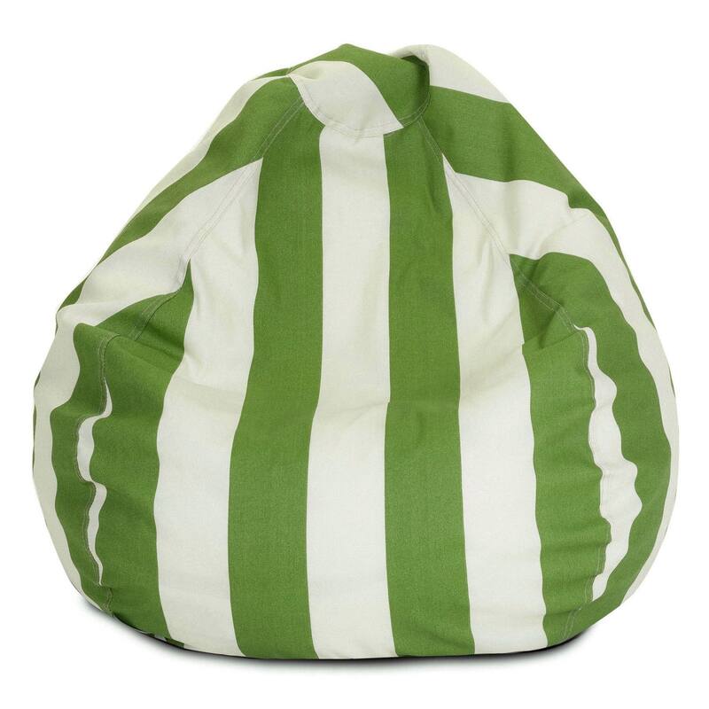 Majestic Home Goods Vertical Stripe Classic Bean Bag Chair Small/Large - Small - Sage/Cream