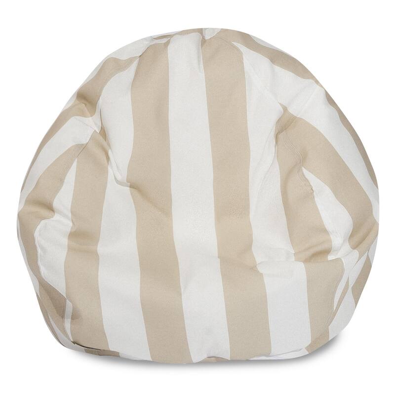 Majestic Home Goods Vertical Stripe Classic Bean Bag Chair Small/Large - Small - Sand/Off White