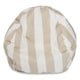 preview thumbnail 24 of 23, Majestic Home Goods Vertical Stripe Classic Bean Bag Chair Small/Large Small - Sand/Off White