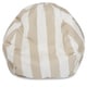 preview thumbnail 13 of 23, Majestic Home Goods Vertical Stripe Classic Bean Bag Chair Small/Large Large - Sand/Off White