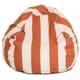 preview thumbnail 2 of 23, Majestic Home Goods Vertical Stripe Classic Bean Bag Chair Small/Large Large - Burnt Orange/Cream
