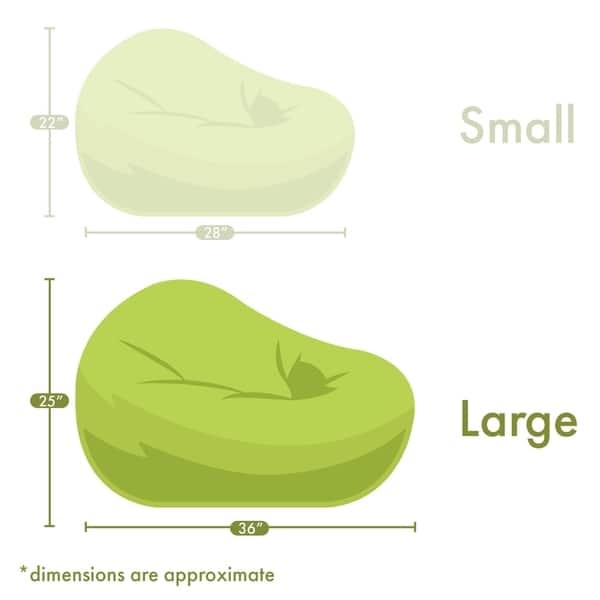 dimension image slide 3 of 2, Majestic Home Goods Chevron Classic Bean Bag Chair Small/Large