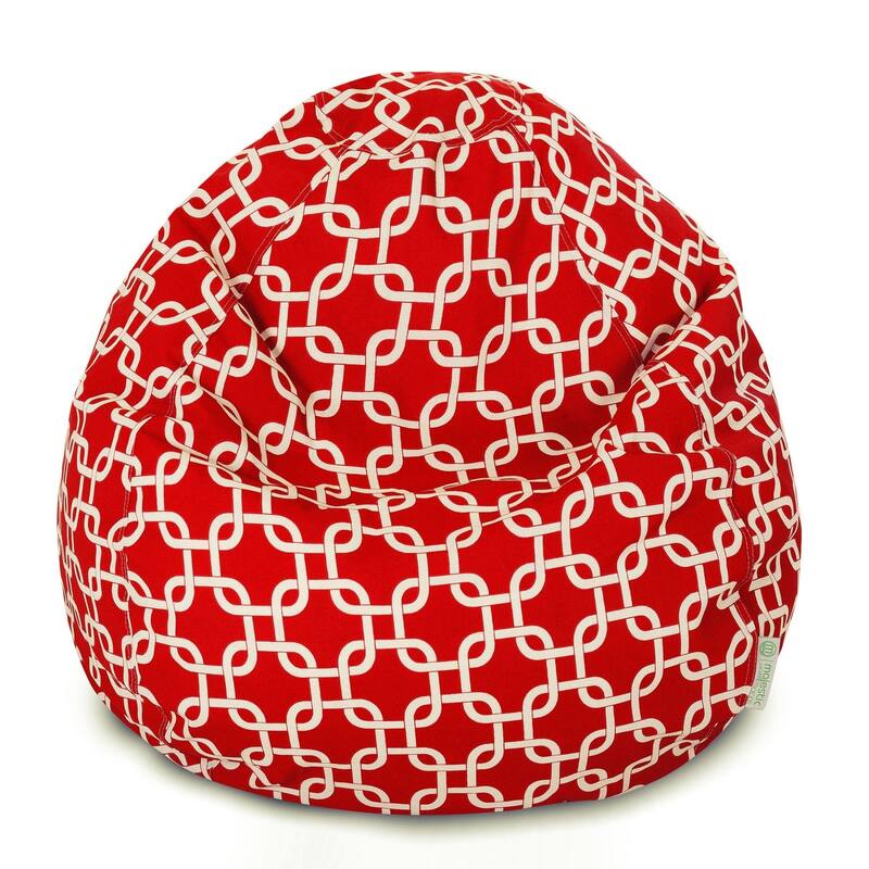 Majestic Home Goods Links Polyester Classic Bean Bag Chair Small/Large - Large - Red