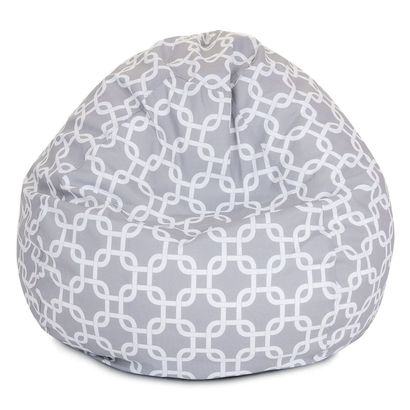 Majestic Home Goods Links Polyester Classic Bean Bag Chair Small/Large - Small - Gray