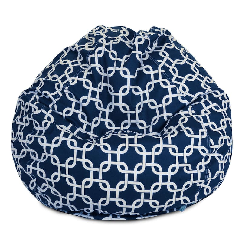 Majestic Home Goods Links Polyester Classic Bean Bag Chair Small/Large - Small - Navy