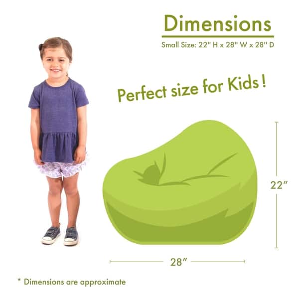dimension image slide 0 of 2, Majestic Home Goods Links Polyester Classic Bean Bag Chair Small/Large