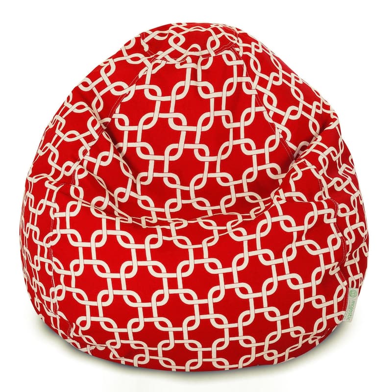 Majestic Home Goods Links Polyester Classic Bean Bag Chair Small/Large - Small - Red