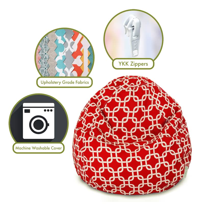 Majestic Home Goods Links Polyester Classic Bean Bag Chair Small/Large