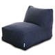 preview thumbnail 10 of 9, Majestic Home Goods Indoor Wales Poly/Linen Bean Bag Chair Lounger 36 in L x 27 in W x 24 in H Navy