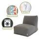 preview thumbnail 7 of 6, Majestic Home Goods Indoor Wales Poly/Linen Bean Bag Chair Lounger 36 in L x 27 in W x 24 in H