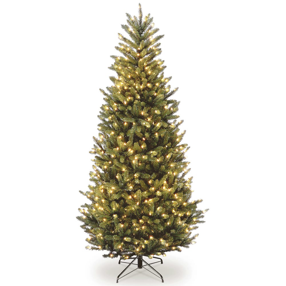 National Tree Company 7.5 ft. Natural Fraser Slim Fir Hinged Tree with 600 Clear Lights