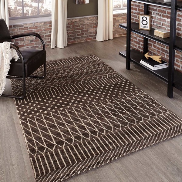 Momeni Atlas Brown Hand-Knotted Wool Area Rug - 8' x 11'