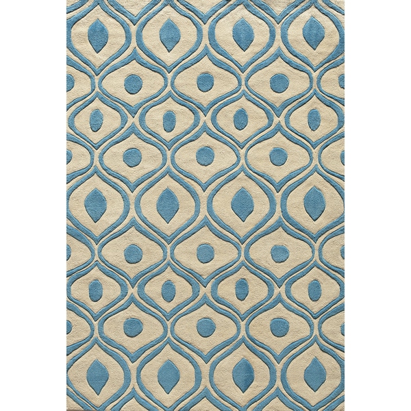 Modern Waves Blue Hand Tufted Rug (36 x 56)   Shopping