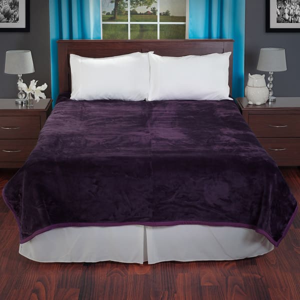 Plush Faux Fur Throw Blanket Reversible Purple - Bed Bath & Beyond