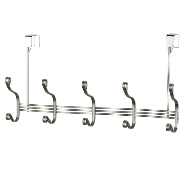 High Quality Over The Door 5 hooks Satin Nickel Finish Hanging Rack