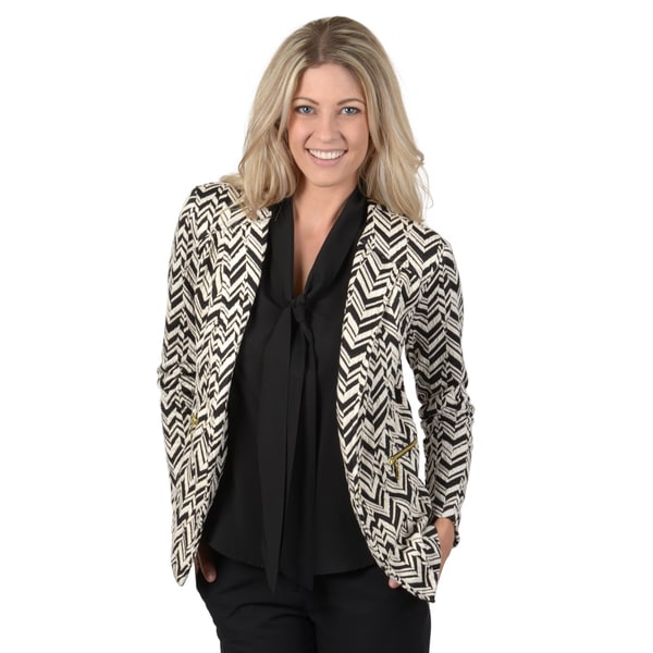 Timeless Comfort by Journee Womens Textured Button front Blazer