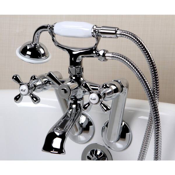 Shop Tub Wall Mount Chrome Clawfoot Tub Faucet Overstock 9604035