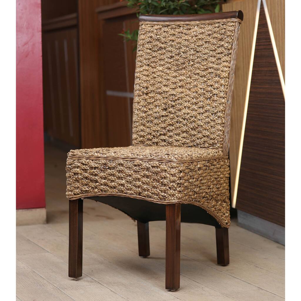 Bunga Woven Hyacinth/Mahogany Dining Chair (Set of 2)