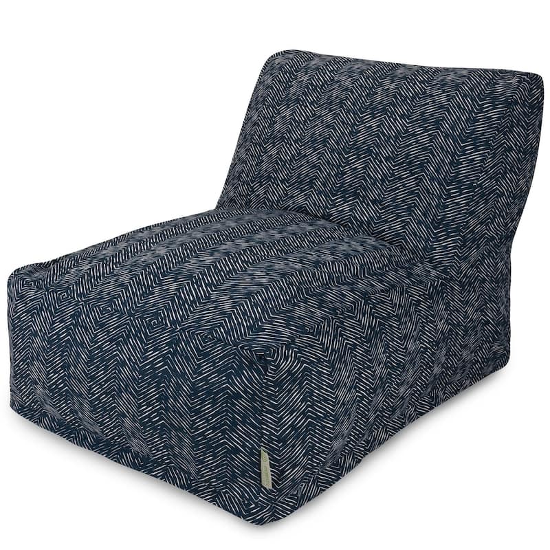 Majestic Home Goods Indoor Outdoor SouthWest Bean Bag Chair Lounger 36 in L x 27 in W x 24 in H - Navy