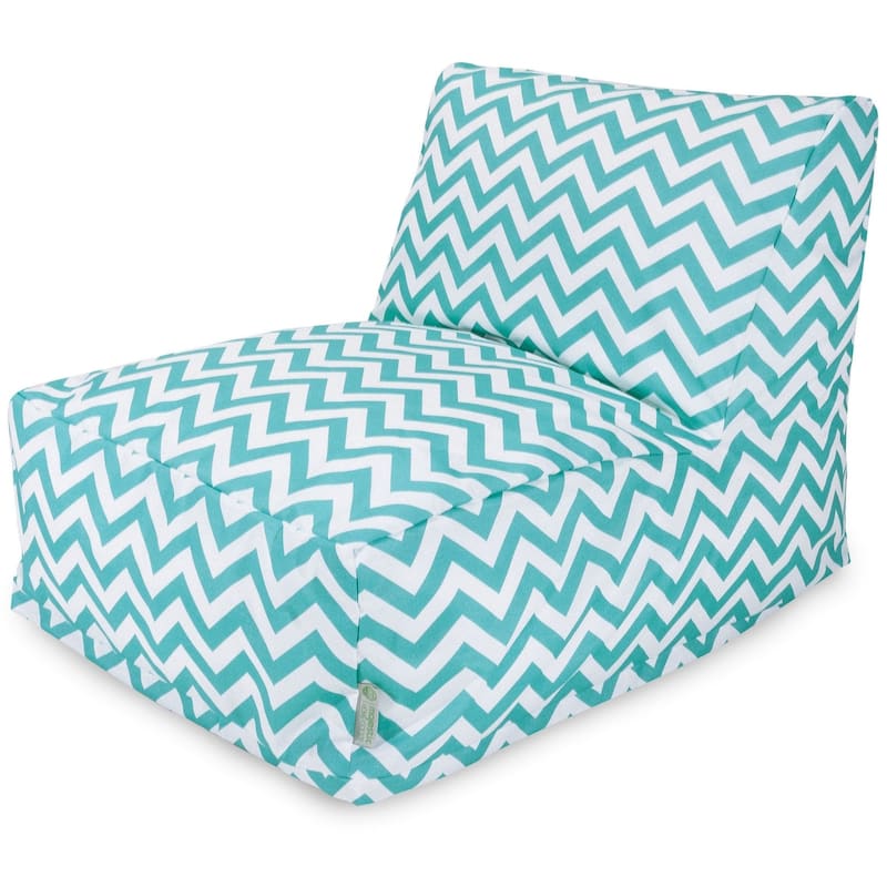 Majestic Home Goods Indoor Outdoor Chevron Bean Bag Chair Lounger 36 in L x 27 in W x 24 in H - Teal