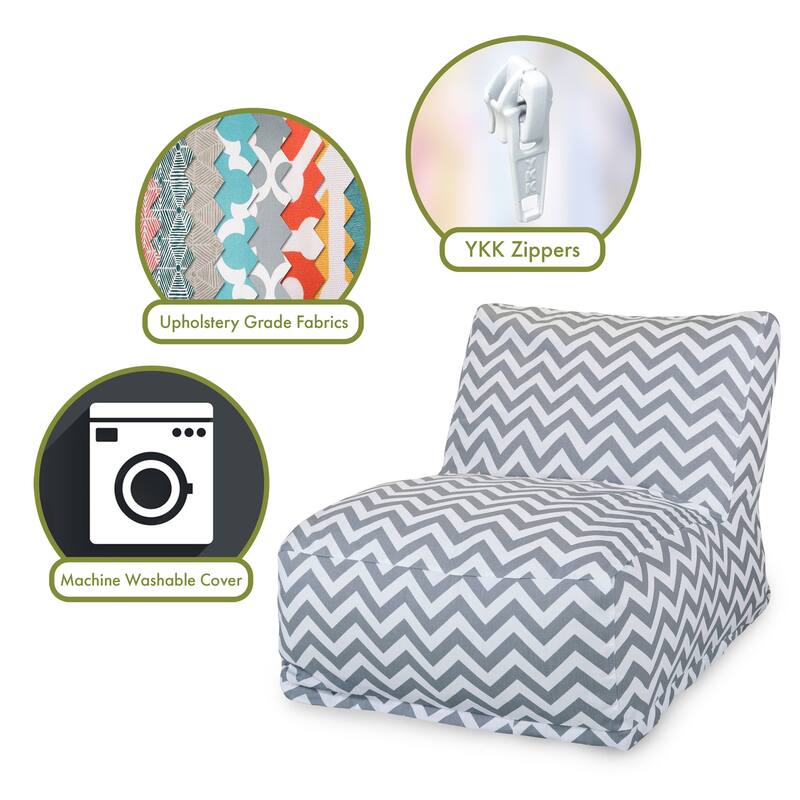 Majestic Home Goods Indoor Outdoor Chevron Bean Bag Chair Lounger 36 in L x 27 in W x 24 in H
