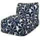 preview thumbnail 9 of 12, Majestic Home Goods Indoor Outdoor Plantation Bean Bag Chair Lounger 36 in L x 27 in W x 24 in H Navy