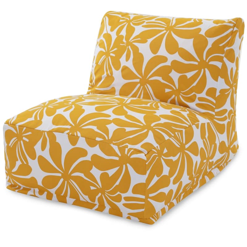 Majestic Home Goods Indoor Outdoor Plantation Bean Bag Chair Lounger 36 in L x 27 in W x 24 in H - Yellow