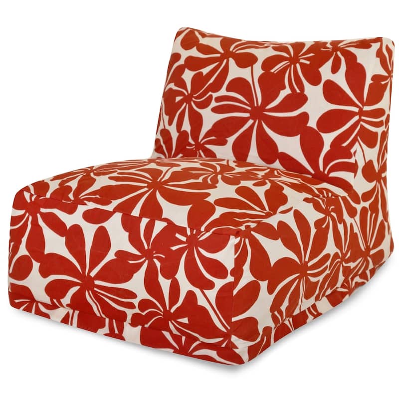 Majestic Home Goods Indoor Outdoor Plantation Bean Bag Chair Lounger 36 in L x 27 in W x 24 in H - Red