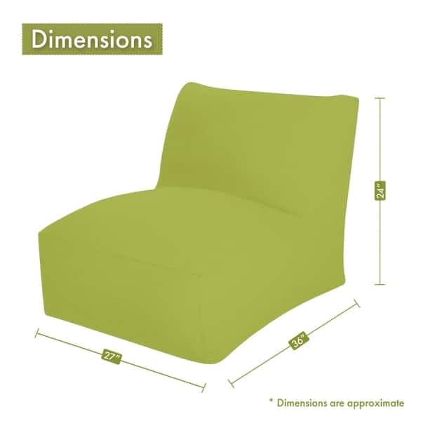 Majestic Home Goods Indoor Outdoor Plantation Bean Bag Chair Lounger 36 in L x 27 in W x 24 in H