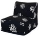 preview thumbnail 2 of 0, Majestic Home Goods Coral Pattern Bean Bag Lounger Chair Black