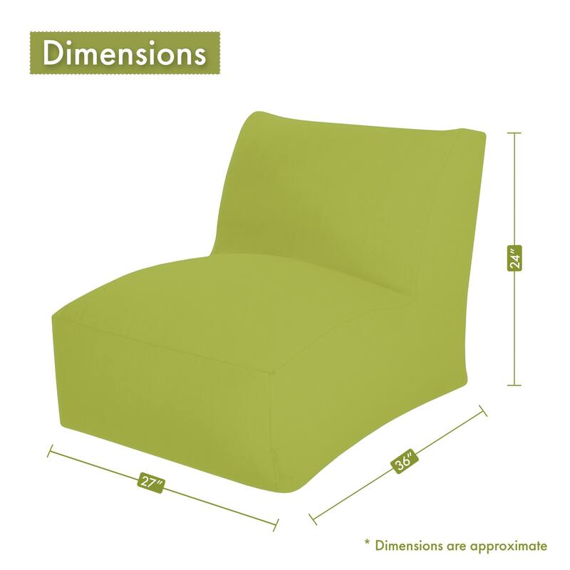 Majestic Home Goods Indoor Outdoor Bamboo Bean Bag Chair Lounger 36 in L x 27 in W x 24 in H